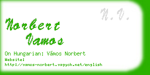 norbert vamos business card