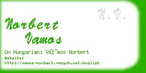 norbert vamos business card